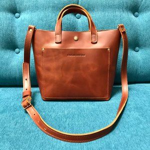 Portland Leather Goods Mini Crossbody Tote HONEY